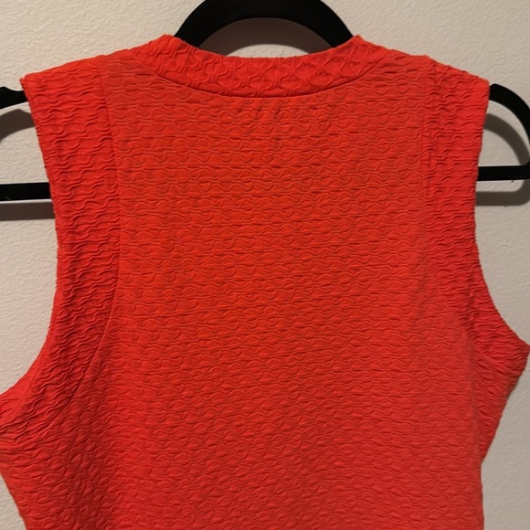 Maeve by Anthropologie Jacquard Sleeveless Top Red/Orange Medium EUC - Picture 8 of 11